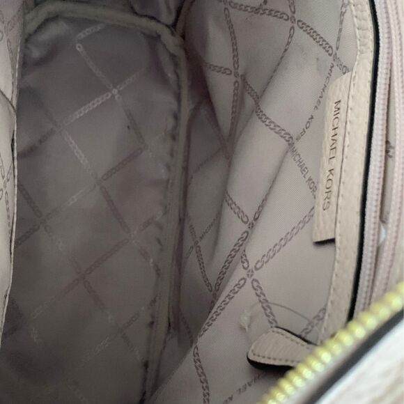 Michael Kors Pebbled Leather Backpack Taupe Beige Medium Size - Picture 10 of 11